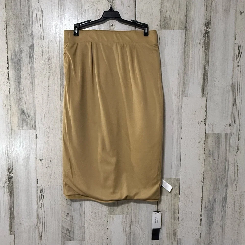 LuLaRoe Tan Soft Faux Leather Pencil Skirt